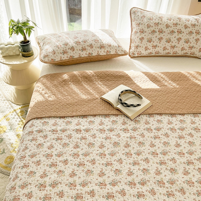 91家纺网 家纺一手货源 找家纺 茉夕家纺 2024新款纯棉斜纹13372双面纯棉床盖 艾薇儿