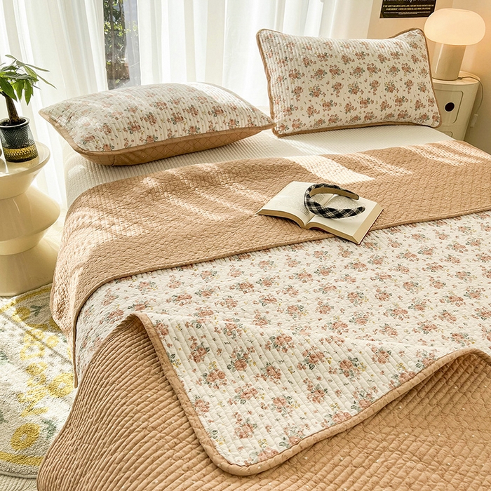 91家纺网 家纺一手货源 找家纺 茉夕家纺 2024新款纯棉斜纹13372双面纯棉床盖 艾薇儿