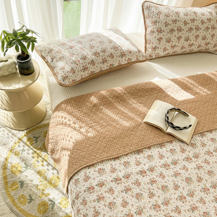 91家纺网 家纺一手货源 找家纺 茉夕家纺 2024新款纯棉斜纹13372双面纯棉床盖 艾薇儿