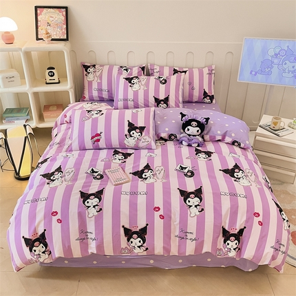 呗旺鹿 2024新款三丽鸥系列全棉四件套 口红库洛米