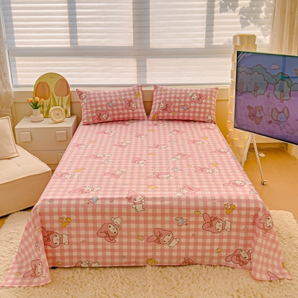 金丝鸟家纺 2024新款全棉三丽鸥系列床单 田格兔