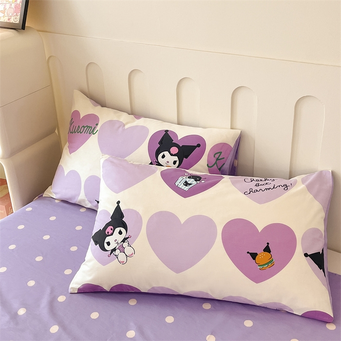 91家纺网 家纺一手货源 找家纺 呗旺鹿 2024新款三丽鸥系列全棉四件套 贪吃库洛米