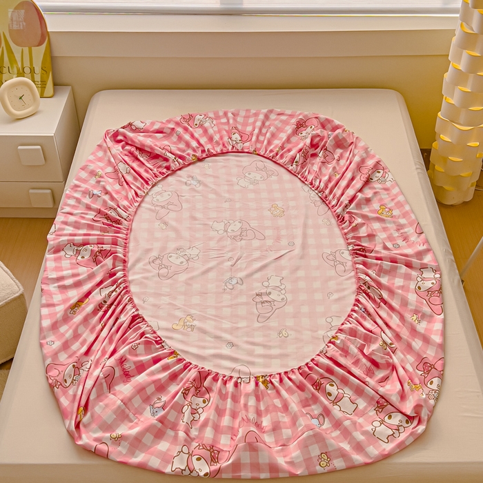 91家纺网 家纺一手货源 找家纺 金丝鸟家纺 2024新款全棉三丽鸥系列床笠 田格兔