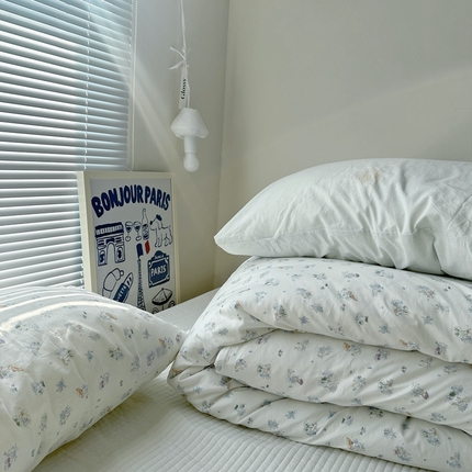 91家纺网 家纺一手货源 找家纺 （总）恋恋三季 2024新款韩国卡通全棉印花单品-星岛寻兔