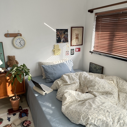 91家纺网 家纺一手货源 找家纺 （总）恋恋三季 2024新款韩国卡通全棉印花四件套-布朗尼幻想