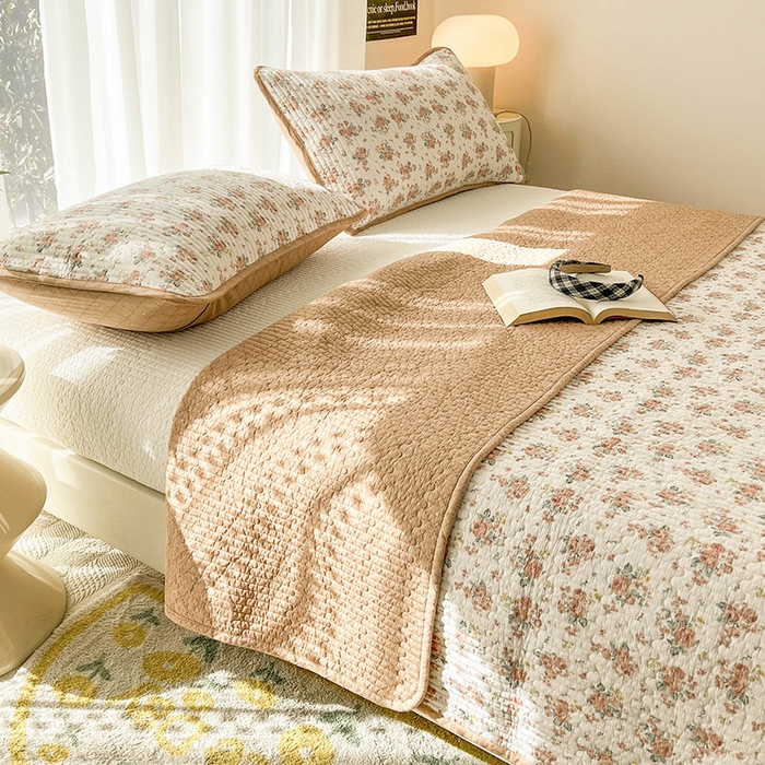 91家纺网 家纺一手货源 找家纺 茉夕家纺 2024新款纯棉斜纹13372双面纯棉床盖 艾薇儿