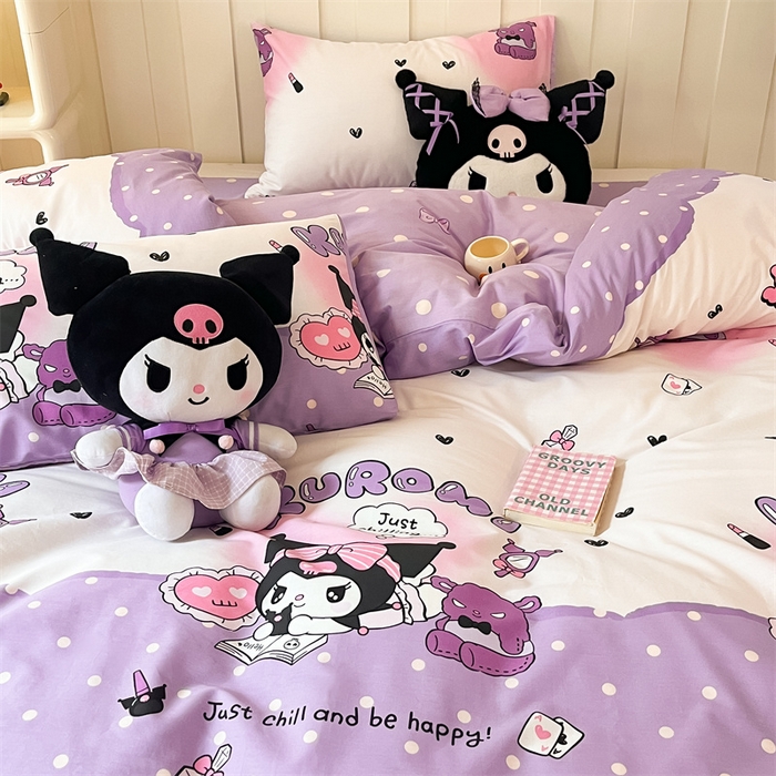 91家纺网 家纺一手货源 找家纺 呗旺鹿 2024新款三丽鸥系列全棉四件套 美美库洛米