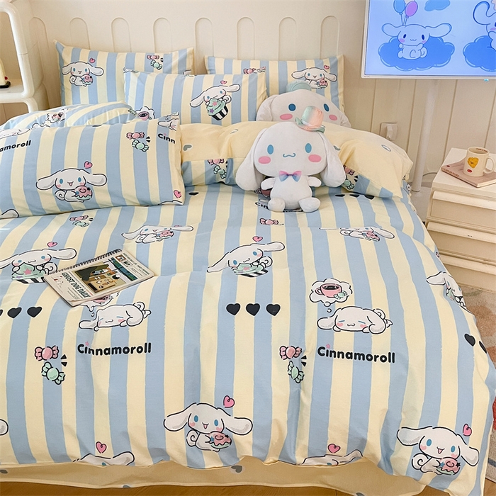 91家纺网 家纺一手货源 找家纺 呗旺鹿 2024新款三丽鸥系列全棉四件套 甜品玉桂狗