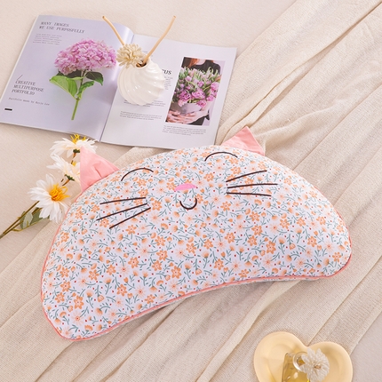 91家纺网 家纺一手货源 找家纺 枕之坊 2025新款微笑猫咪荞麦枕头枕芯 粉色猫咪30*55一只