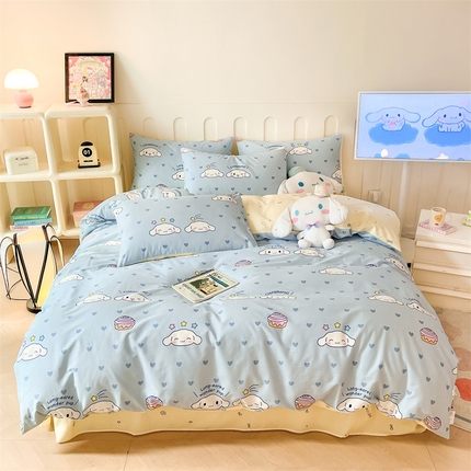 呗旺鹿 2024新款三丽鸥系列全棉四件套 蓝色玉桂狗