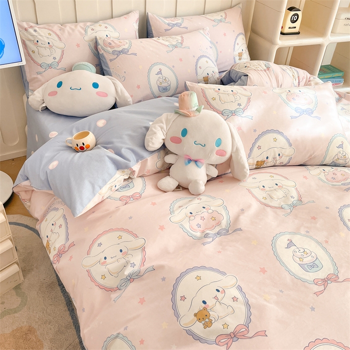 91家纺网 家纺一手货源 找家纺 呗旺鹿 2024新款三丽鸥系列全棉四件套 甜品派对