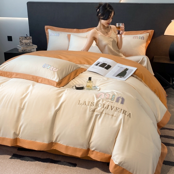 91家纺网 家纺一手货源 找家纺 遇见家居生活馆 2024新款亲肤磨毛刺绣四件套-克洛伊 克洛伊-奶昔白