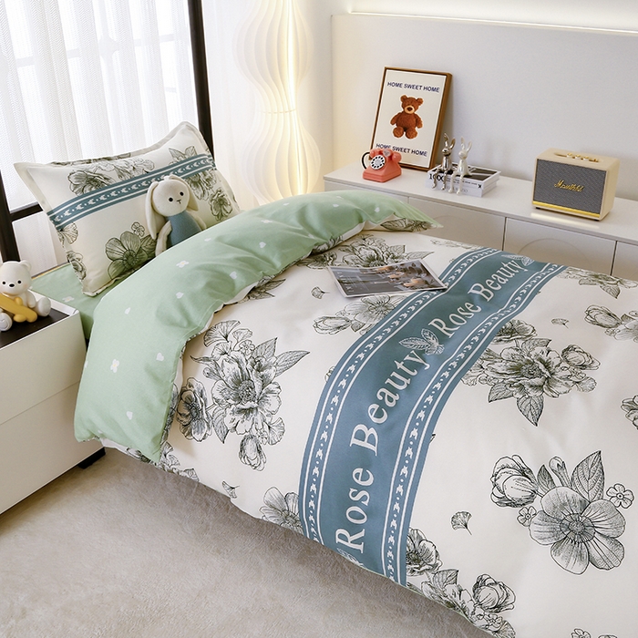 91家纺网 家纺一手货源 找家纺 佑泽 2025新款高克重植物羊绒上下铺三件套 复花语梦