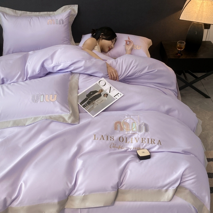 91家纺网 家纺一手货源 找家纺 遇见家居生活馆 2024新款亲肤磨毛刺绣四件套-克洛伊 克洛伊-罗兰紫