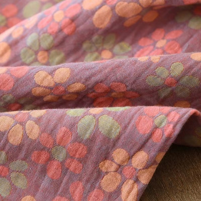 91家纺网 家纺一手货源 找家纺 （总）洛兰沙家居馆【只代发】【只代发】 2024新款民族风碎花春秋季女士睡衣长袖纯棉双层纱布妈妈中老年家居服套装