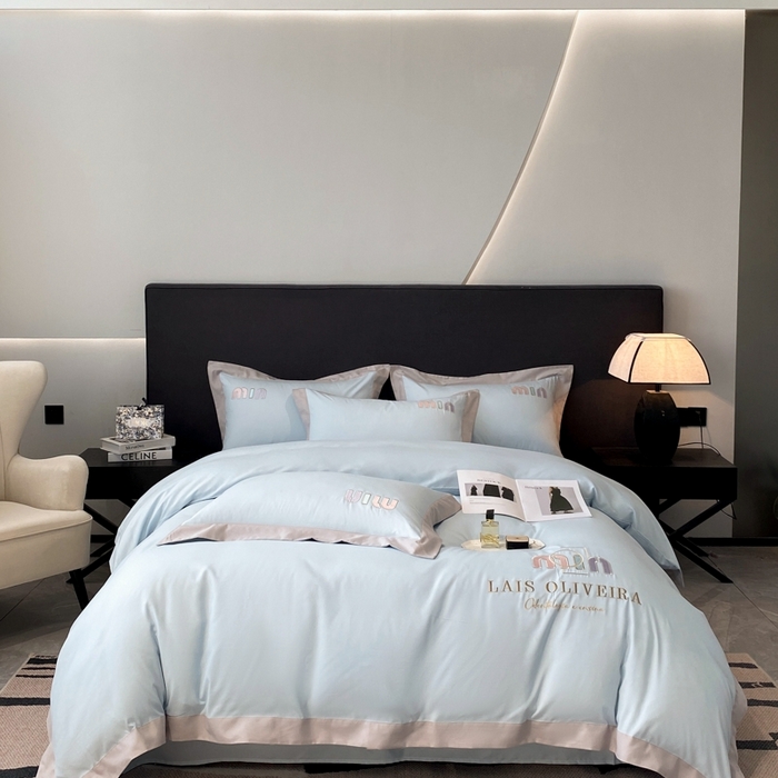 91家纺网 家纺一手货源 找家纺 遇见家居生活馆 2024新款亲肤磨毛刺绣四件套-克洛伊 克洛伊-飘蓝