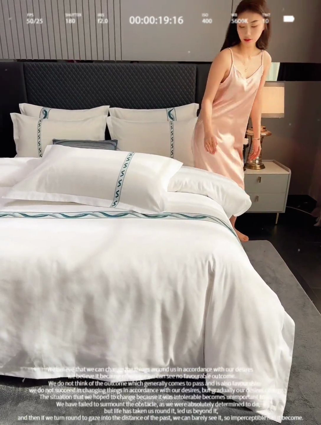 91家纺网 家纺一手货源 找家纺 罗菲尼酒店用品 2025新款高仿棉镶线宾馆酒店四件套 神彩-蓝