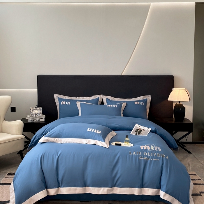 91家纺网 家纺一手货源 找家纺 遇见家居生活馆 2024新款亲肤磨毛刺绣四件套-克洛伊 克洛伊-宾利蓝