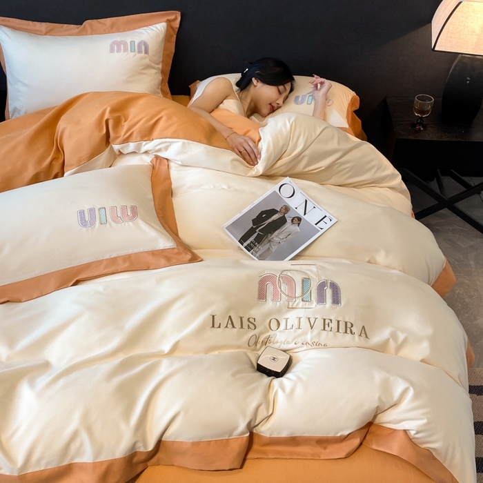 91家纺网 家纺一手货源 找家纺 遇见家居生活馆 2024新款亲肤磨毛刺绣四件套-克洛伊 克洛伊-奶昔白