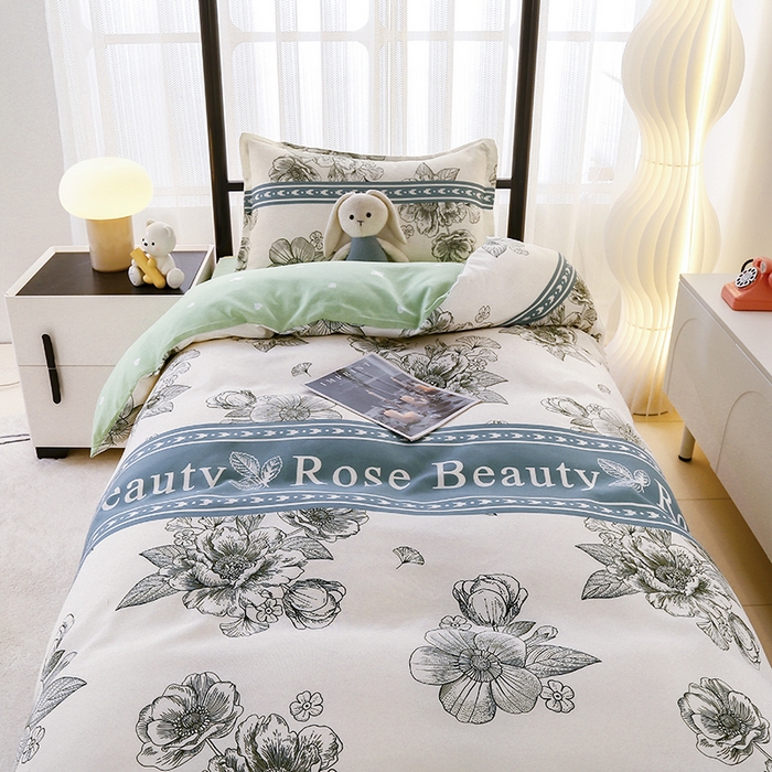 91家纺网 家纺一手货源 找家纺 佑泽 2025新款高克重植物羊绒上下铺三件套 复花语梦