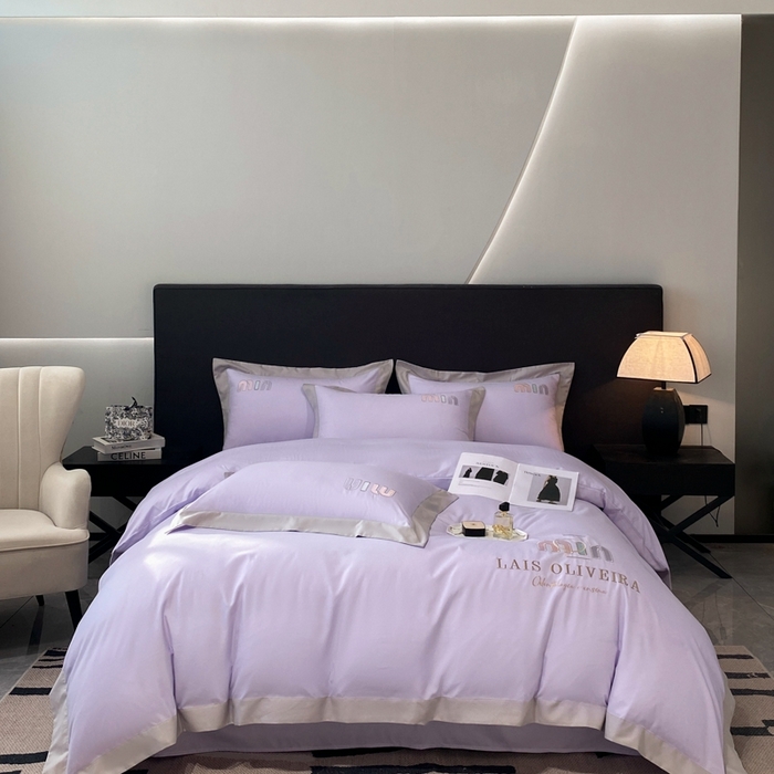 91家纺网 家纺一手货源 找家纺 遇见家居生活馆 2024新款亲肤磨毛刺绣四件套-克洛伊 克洛伊-罗兰紫