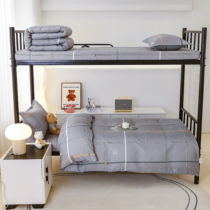 91家纺网 家纺一手货源 找家纺 佑泽 2025新款高克重植物羊绒上下铺三件套 奥利奥-灰