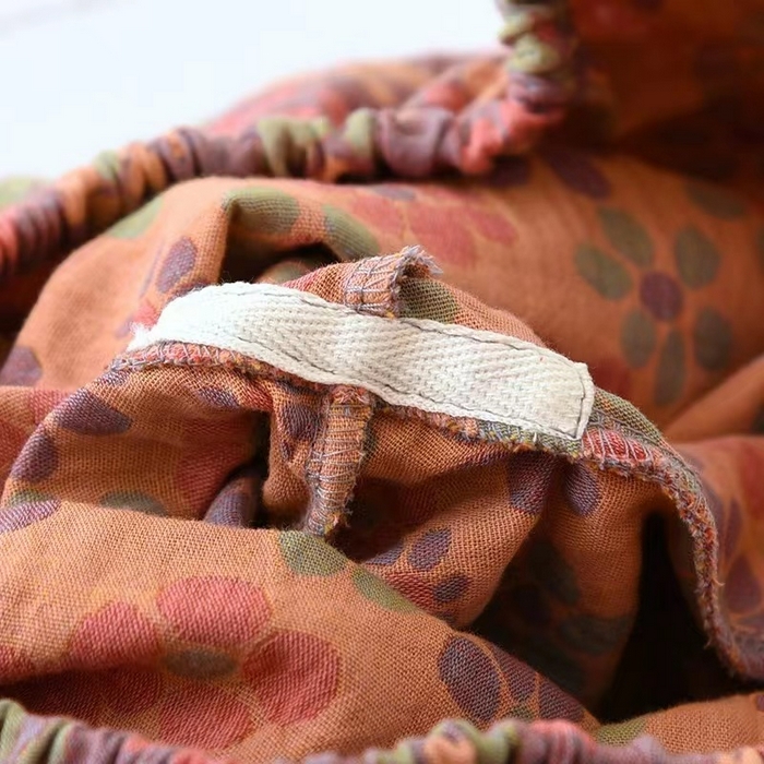 91家纺网 家纺一手货源 找家纺 （总）洛兰沙家居馆【只代发】【只代发】 2024新款民族风碎花春秋季女士睡衣长袖纯棉双层纱布妈妈中老年家居服套装