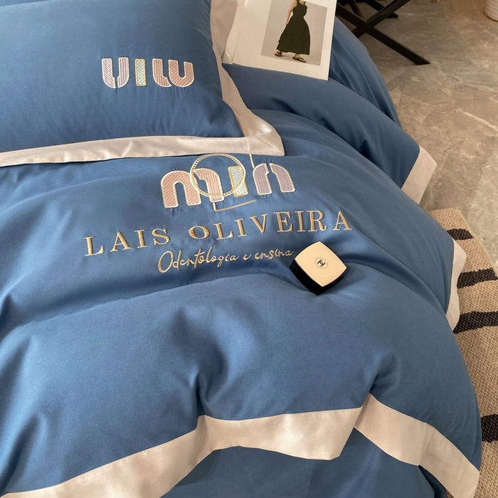 91家纺网 家纺一手货源 找家纺 遇见家居生活馆 2024新款亲肤磨毛刺绣四件套-克洛伊 克洛伊-宾利蓝