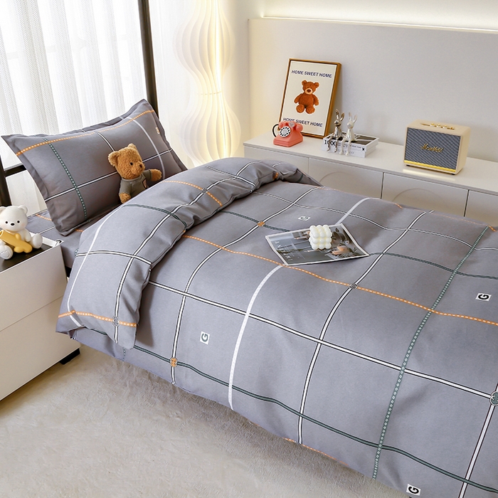 91家纺网 家纺一手货源 找家纺 佑泽 2025新款高克重植物羊绒上下铺三件套 奥利奥-灰