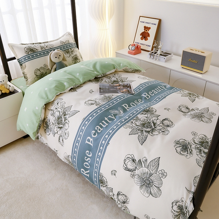 91家纺网 家纺一手货源 找家纺 佑泽 2025新款高克重植物羊绒上下铺三件套 复花语梦