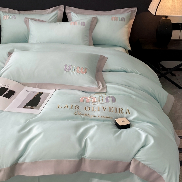 91家纺网 家纺一手货源 找家纺 遇见家居生活馆 2024新款亲肤磨毛刺绣四件套-克洛伊 克洛伊-繁星蓝