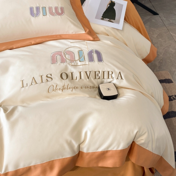 91家纺网 家纺一手货源 找家纺 遇见家居生活馆 2024新款亲肤磨毛刺绣四件套-克洛伊 克洛伊-奶昔白