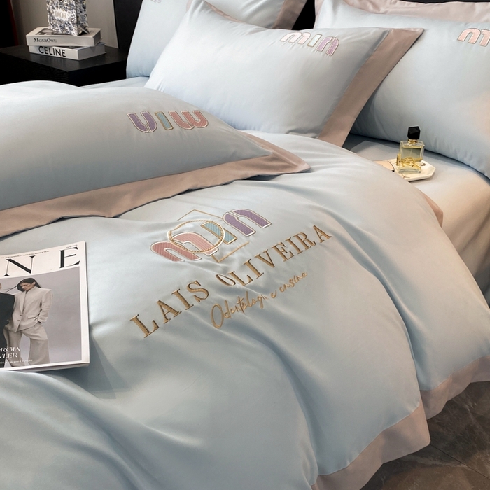 91家纺网 家纺一手货源 找家纺 遇见家居生活馆 2024新款亲肤磨毛刺绣四件套-克洛伊 克洛伊-飘蓝