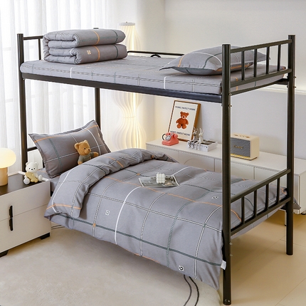 佑泽 2025新款高克重植物羊绒上下铺三件套 奥利奥-灰