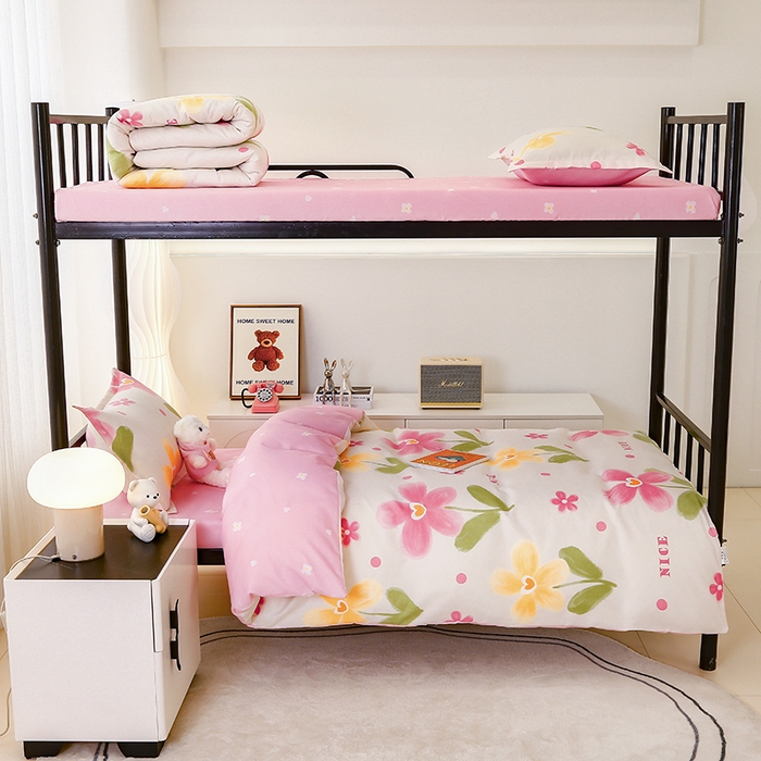 91家纺网 家纺一手货源 找家纺 佑泽 2025新款高克重植物羊绒上下铺三件套 花曼朵朵