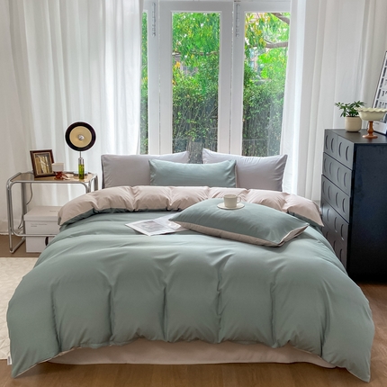 91家纺网 家纺一手货源 找家纺 （总）芷凡家纺 2024新款水洗磨毛双拼四件套