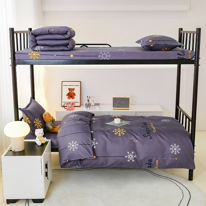 91家纺网 家纺一手货源 找家纺 佑泽 2025新款高克重植物羊绒上下铺三件套 墨冬