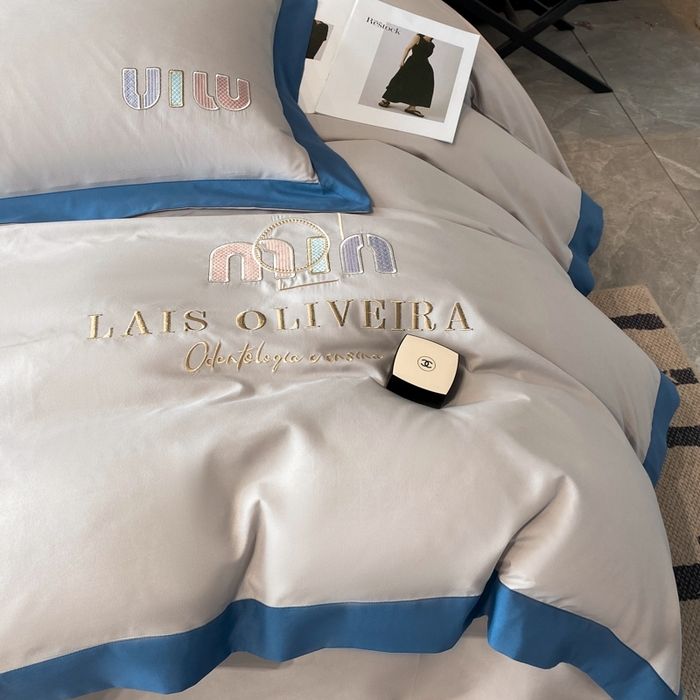 91家纺网 家纺一手货源 找家纺 遇见家居生活馆 2024新款亲肤磨毛刺绣四件套-克洛伊 克洛伊-浅灰