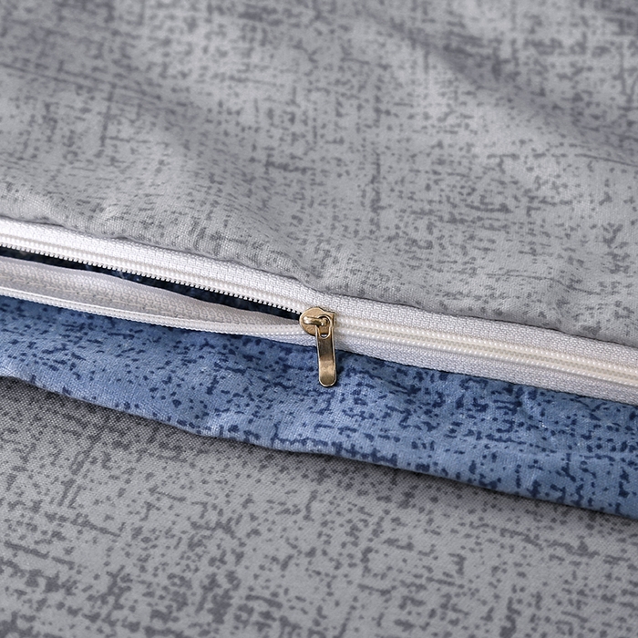 91家纺网 家纺一手货源 找家纺 佑泽 2025新款高克重植物羊绒上下铺三件套 简约-蓝