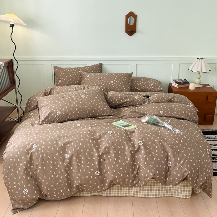 91家纺网 家纺一手货源 找家纺 呗旺鹿 2024田园小碎花ins风小红书全棉印花小清新四件套 洛可可