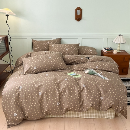 91家纺网 家纺一手货源 找家纺 呗旺鹿 2024田园小碎花ins风小红书全棉印花小清新四件套 洛可可