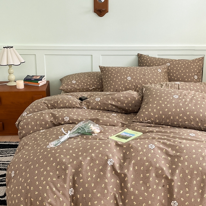 91家纺网 家纺一手货源 找家纺 呗旺鹿 2024田园小碎花ins风小红书全棉印花小清新四件套 洛可可