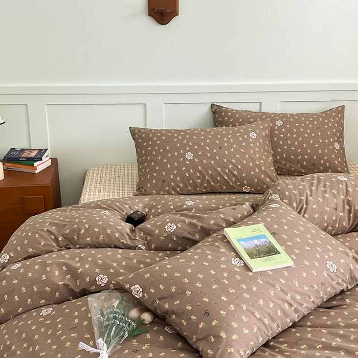 91家纺网 家纺一手货源 找家纺 （总）呗旺鹿 2024新款田园小碎花ins风小红书全棉印花小清新四件套