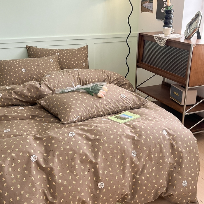 91家纺网 家纺一手货源 找家纺 呗旺鹿 2024田园小碎花ins风小红书全棉印花小清新四件套 洛可可