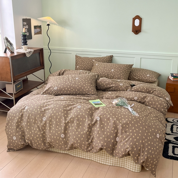 91家纺网 家纺一手货源 找家纺 （总）呗旺鹿 2024新款田园小碎花ins风小红书全棉印花小清新四件套