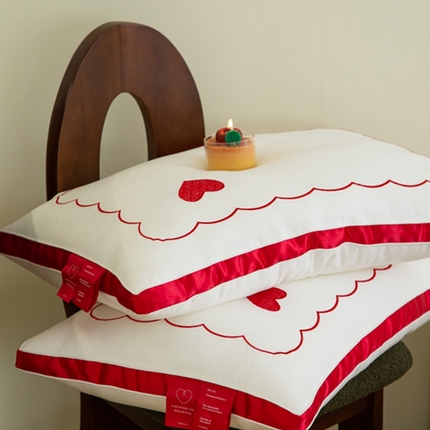 91家纺网 家纺一手货源 找家纺 （总）北鸣有鱼 2024新款50支提花喜庆枕头枕芯-爱乐之诚