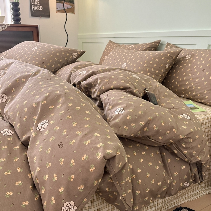 91家纺网 家纺一手货源 找家纺 呗旺鹿 2024田园小碎花ins风小红书全棉印花小清新四件套 洛可可