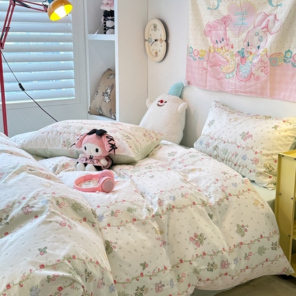 91家纺网 家纺一手货源 找家纺 （总）昔可家纺 2024新款小清新系列全棉四件套