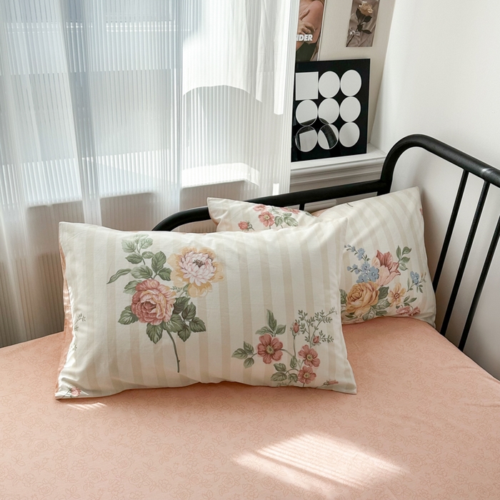 91家纺网 家纺一手货源 找家纺 简宜家居 2025新款40支13070全棉斜纹繁花系列四件套 菊逸