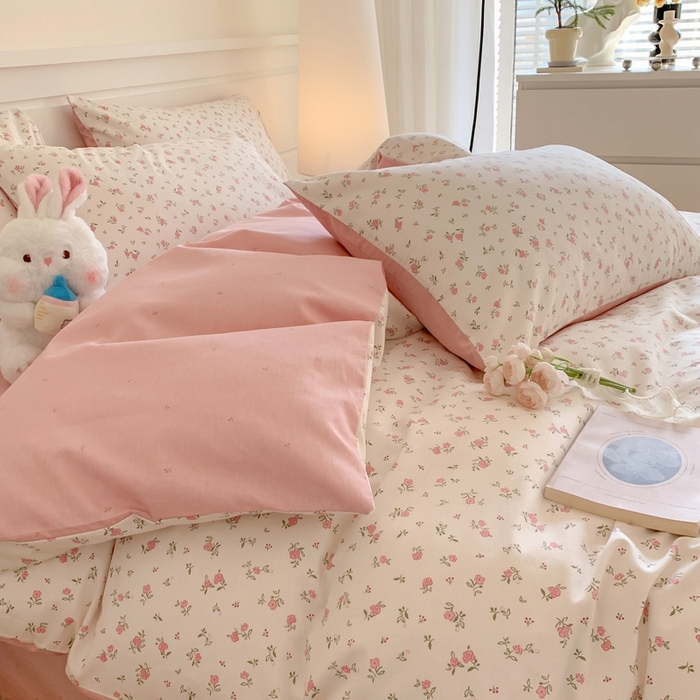 91家纺网 家纺一手货源 找家纺 澳萝拉 2024新款全棉40支13070碎花系列四件套 小美好